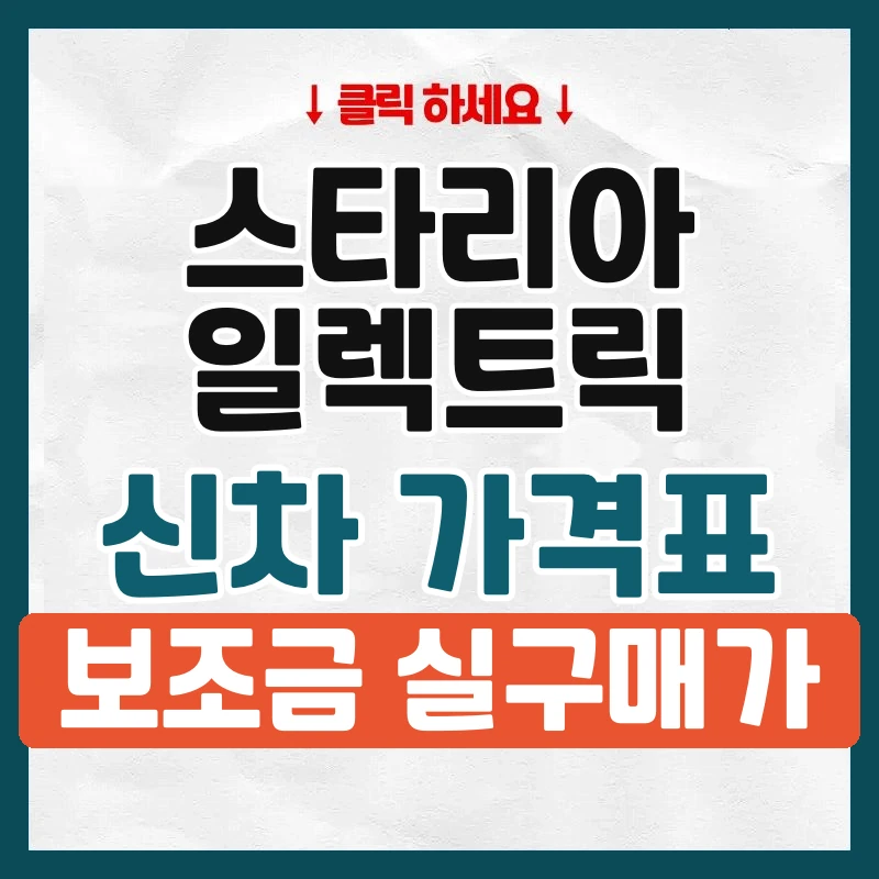 스타리아 일렉트릭 신차 가격표