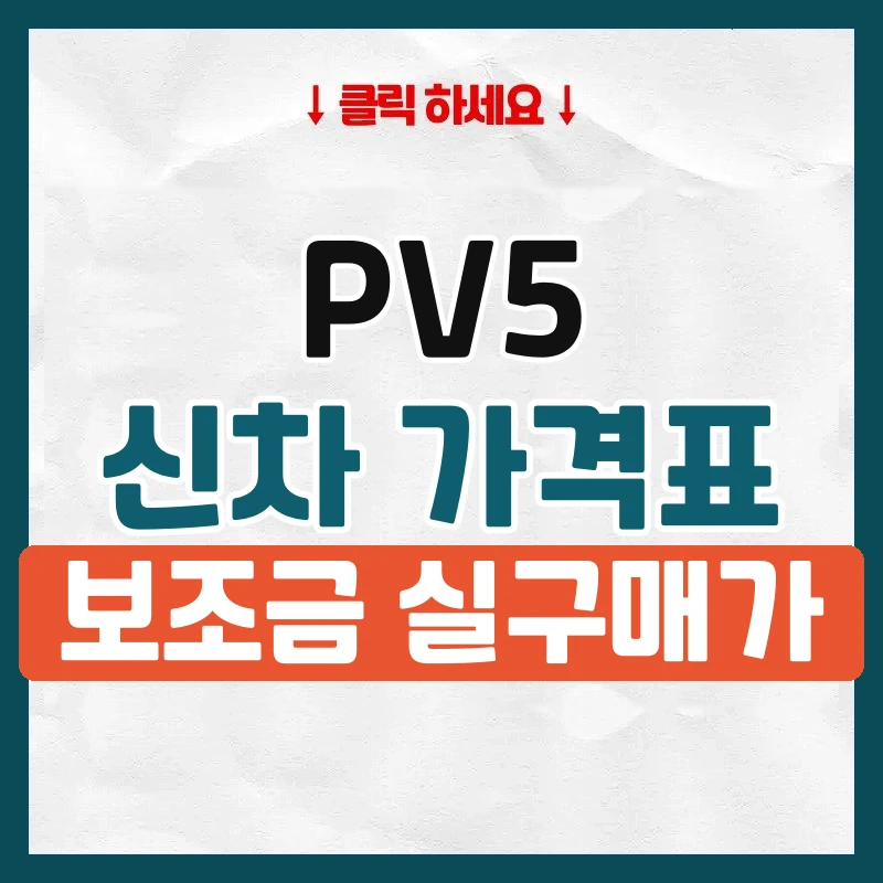 PV5 신차 가격표