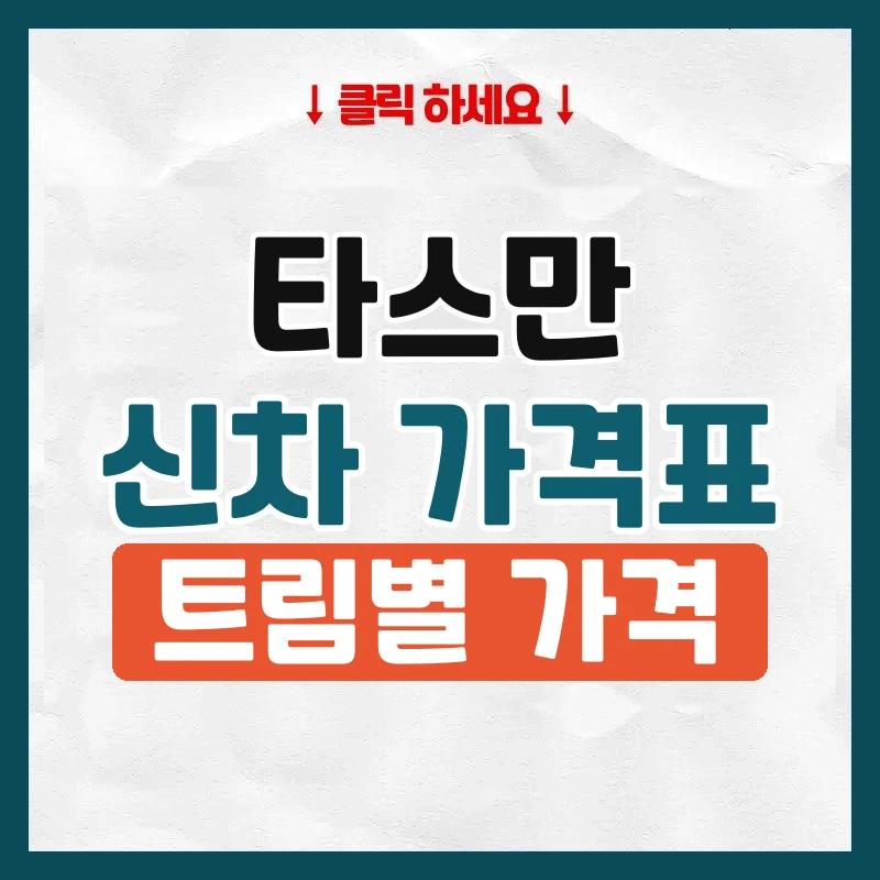 타스만 신차 가격표