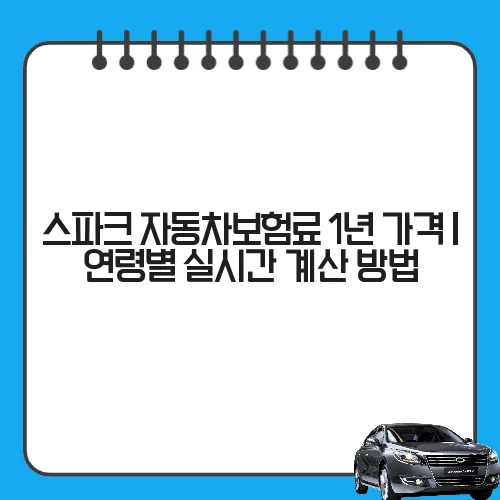 스파크 자동차보험료 1년 가격 | 연령별 실시간 계산 방법