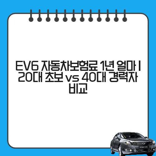 EV6 자동차보험료 1년 얼마 | 20대 초보 vs 40대 경력자 비교