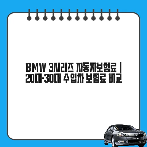 BMW 3시리즈 자동차보험료 | 20대·30대 수입차 보험료 비교