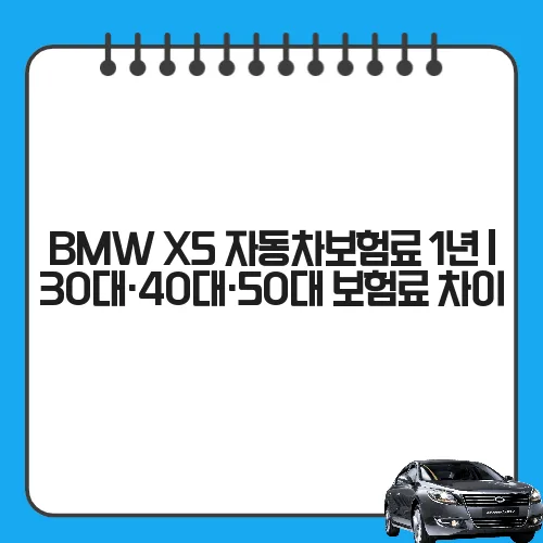 BMW X5 자동차보험료 1년 | 30대·40대·50대 보험료 차이