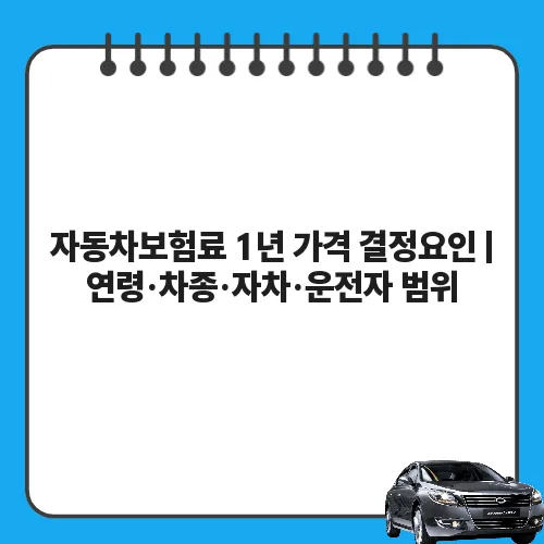 자동차보험료 1년 가격 결정요인 | 연령·차종·자차·운전자 범위