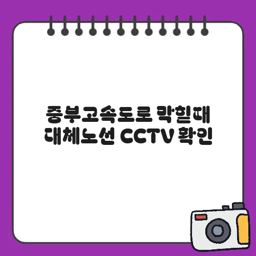 중부고속도로 막힐때 대체노선 CCTV 확인