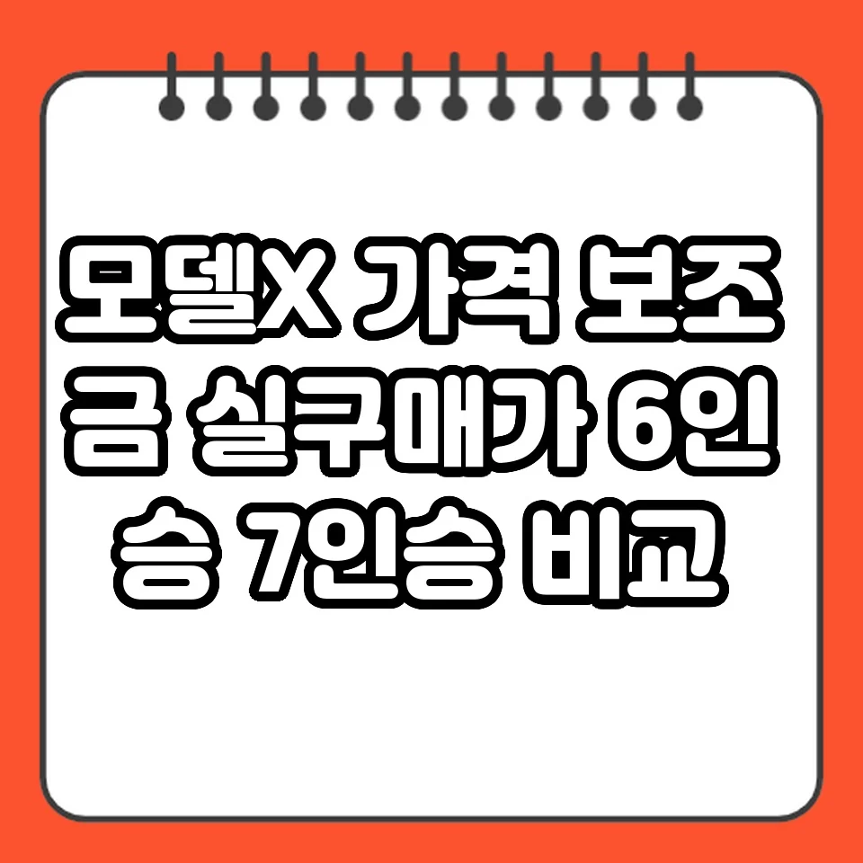 모델X 가격 보조금 실구매가 6인승 7인승 비교 썸네일