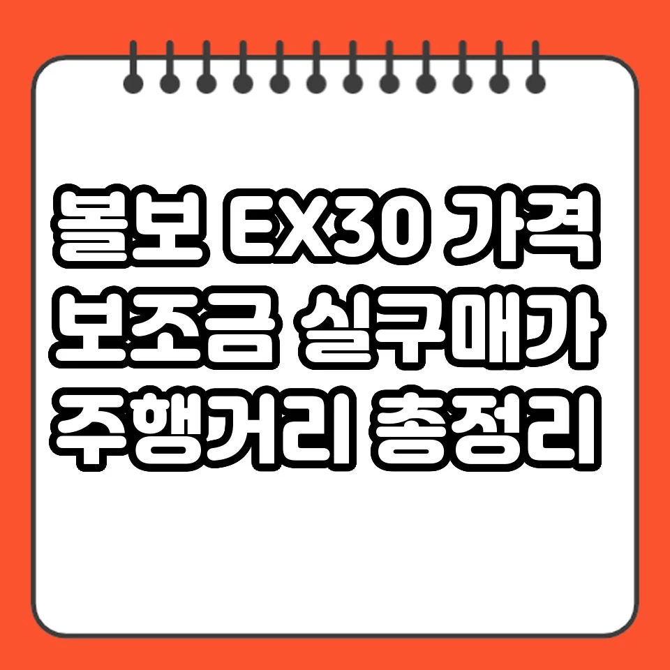 볼보 EX30 가격 보조금 실구매가 주행거리 총정리 썸네일